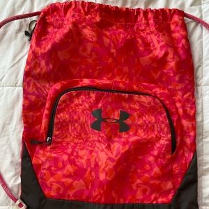 Under armour pink drawstring bag